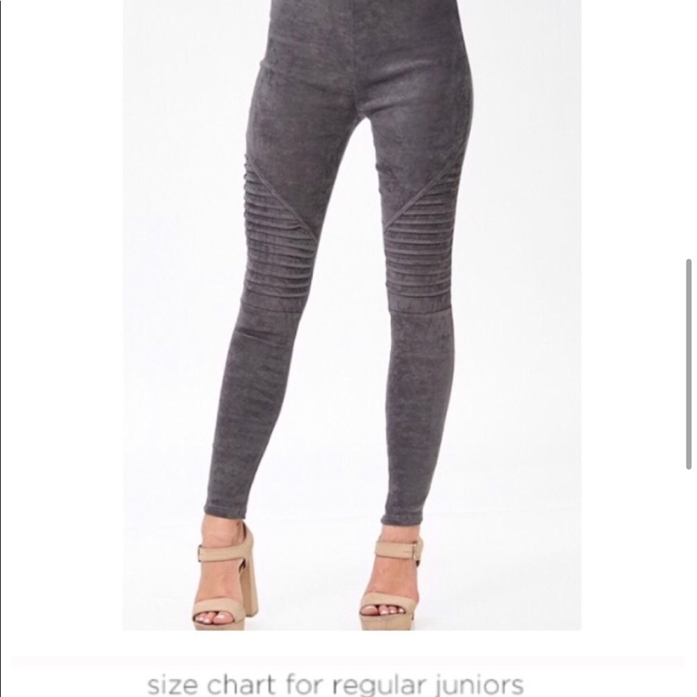 Gray Suede Moto Pants - 🌹